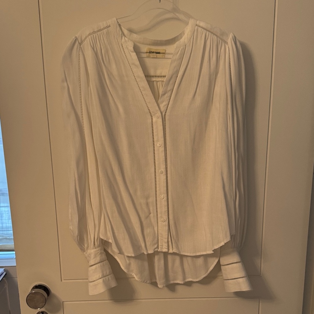 L’agence white cotton Button-Down Blouse